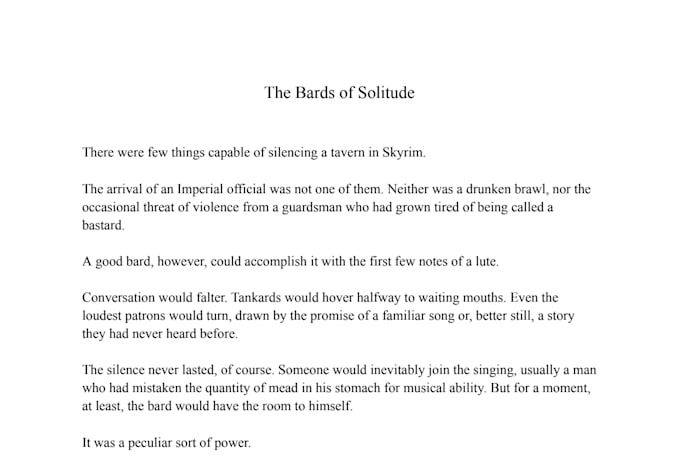 write fantasy stories and character backstories